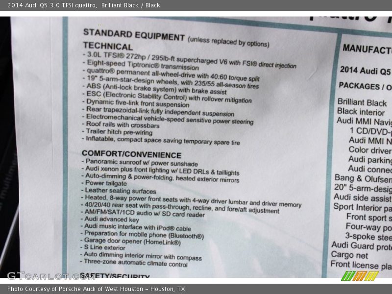 Brilliant Black / Black 2014 Audi Q5 3.0 TFSI quattro