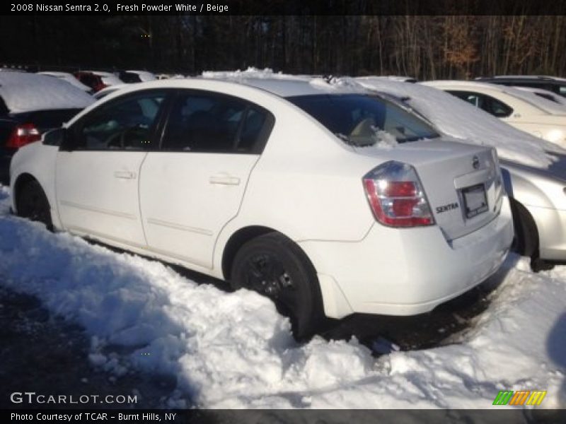Fresh Powder White / Beige 2008 Nissan Sentra 2.0
