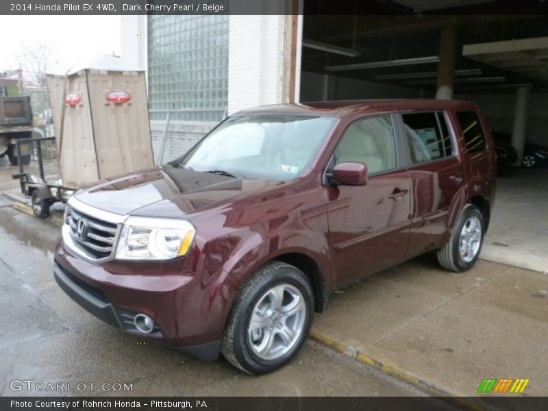 Dark Cherry Pearl / Beige 2014 Honda Pilot EX 4WD