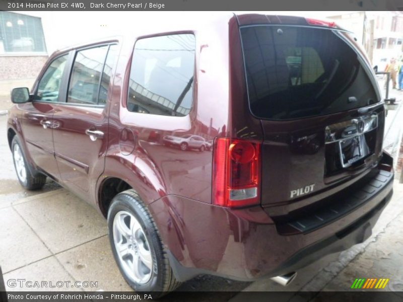 Dark Cherry Pearl / Beige 2014 Honda Pilot EX 4WD