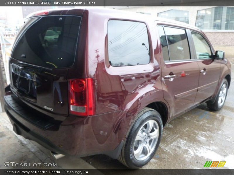 Dark Cherry Pearl / Beige 2014 Honda Pilot EX 4WD