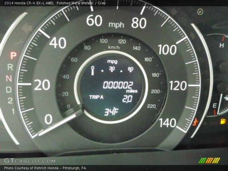 Polished Metal Metallic / Gray 2014 Honda CR-V EX-L AWD