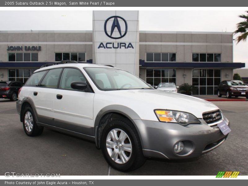 Satin White Pearl / Taupe 2005 Subaru Outback 2.5i Wagon