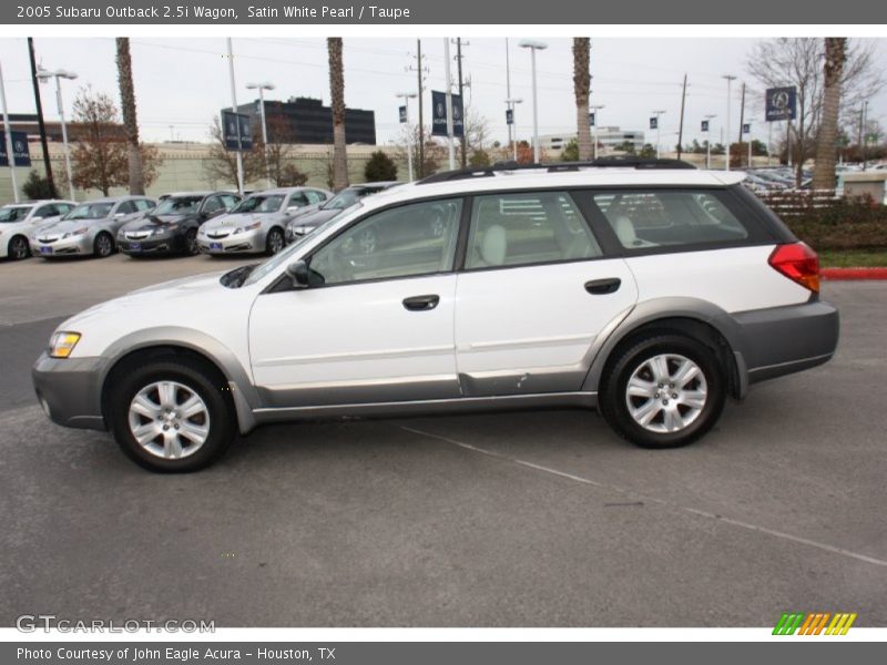 Satin White Pearl / Taupe 2005 Subaru Outback 2.5i Wagon