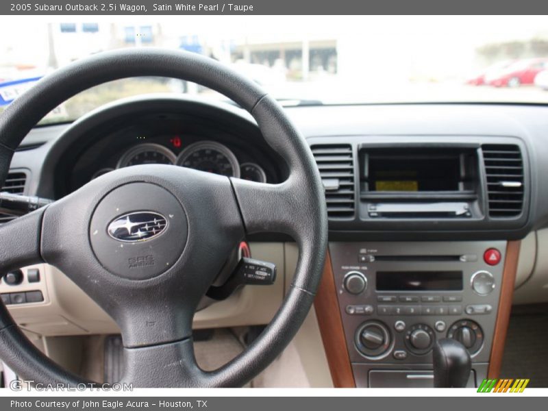 Satin White Pearl / Taupe 2005 Subaru Outback 2.5i Wagon