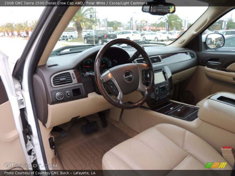 Polar White / Cocoa/Light Cashmere 2008 GMC Sierra 1500 Denali Crew Cab AWD