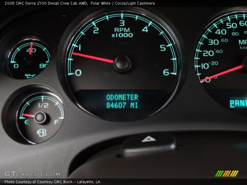 Polar White / Cocoa/Light Cashmere 2008 GMC Sierra 1500 Denali Crew Cab AWD