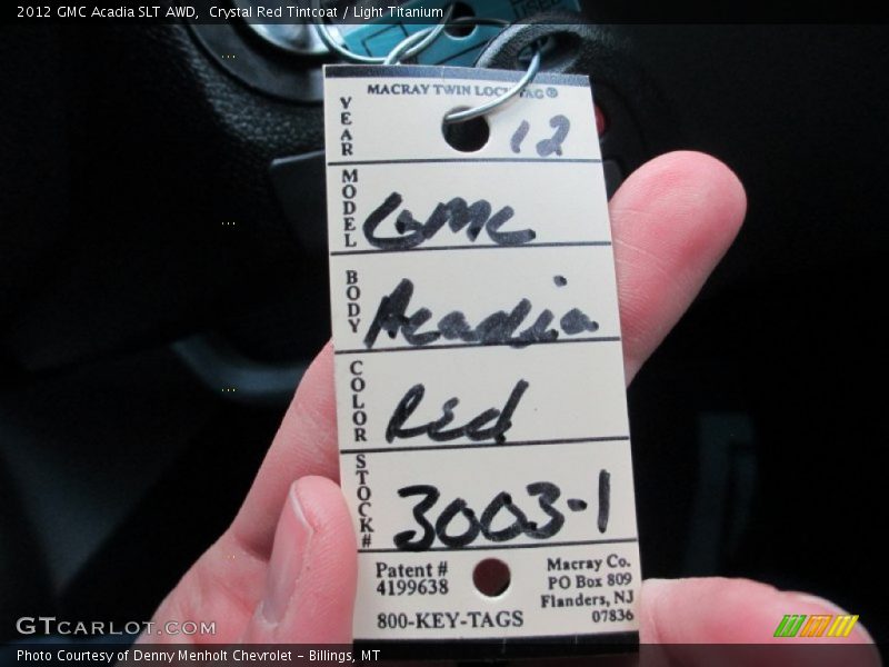 Crystal Red Tintcoat / Light Titanium 2012 GMC Acadia SLT AWD