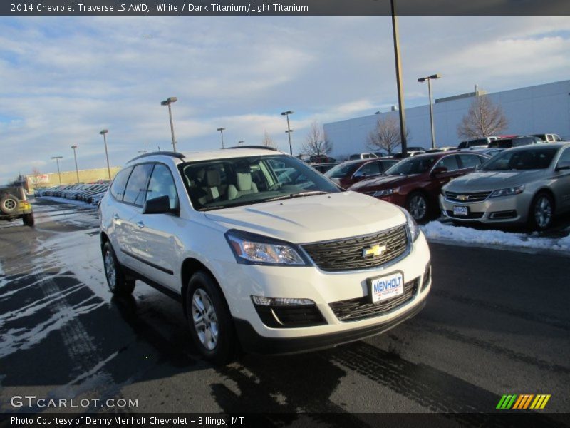 White / Dark Titanium/Light Titanium 2014 Chevrolet Traverse LS AWD
