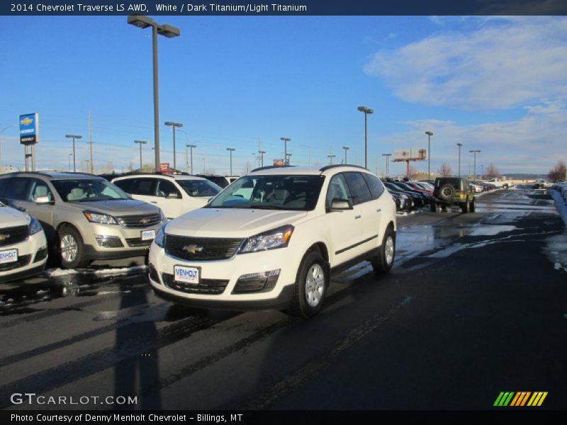 White / Dark Titanium/Light Titanium 2014 Chevrolet Traverse LS AWD