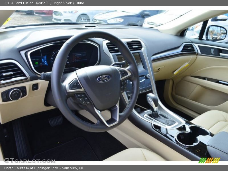 Ingot Silver / Dune 2014 Ford Fusion Hybrid SE