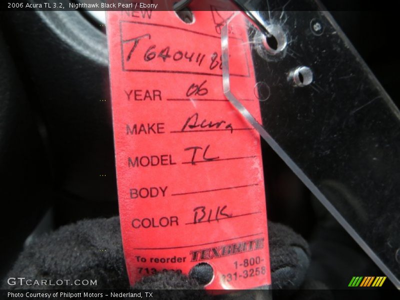 Nighthawk Black Pearl / Ebony 2006 Acura TL 3.2