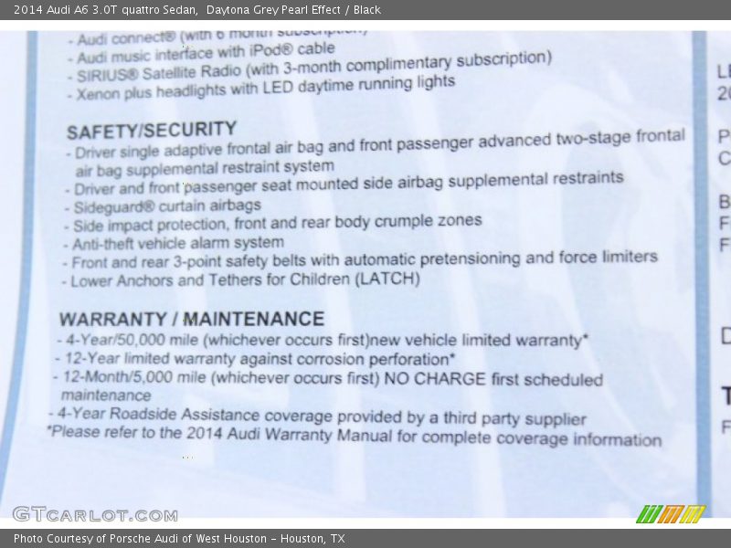 Daytona Grey Pearl Effect / Black 2014 Audi A6 3.0T quattro Sedan