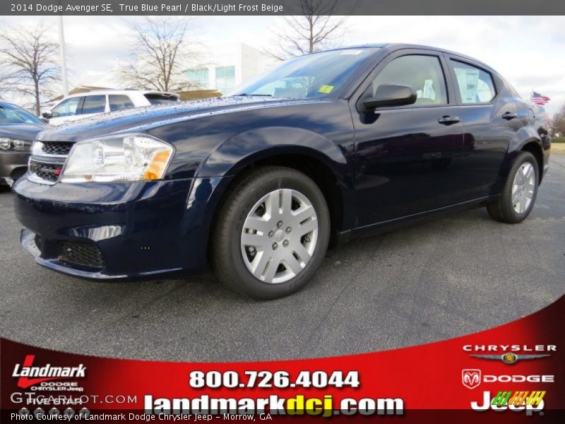 True Blue Pearl / Black/Light Frost Beige 2014 Dodge Avenger SE