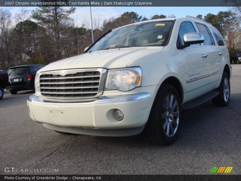 Cool Vanilla White / Dark Khaki/Light Graystone 2007 Chrysler Aspen Limited HEMI