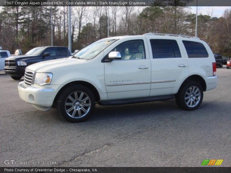 Cool Vanilla White / Dark Khaki/Light Graystone 2007 Chrysler Aspen Limited HEMI