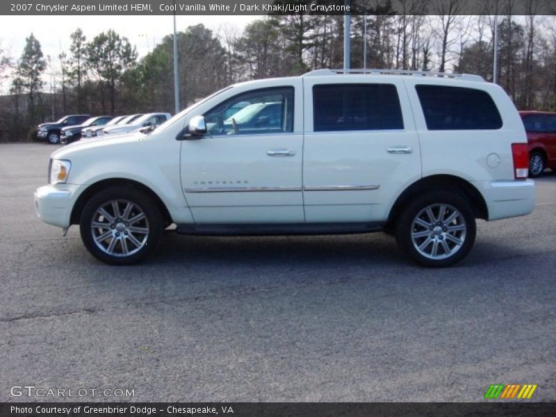 Cool Vanilla White / Dark Khaki/Light Graystone 2007 Chrysler Aspen Limited HEMI
