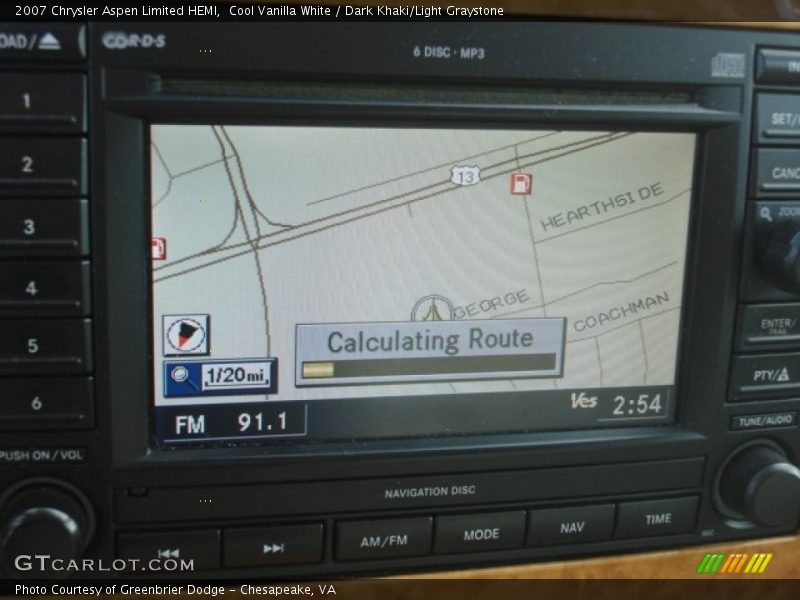 Cool Vanilla White / Dark Khaki/Light Graystone 2007 Chrysler Aspen Limited HEMI