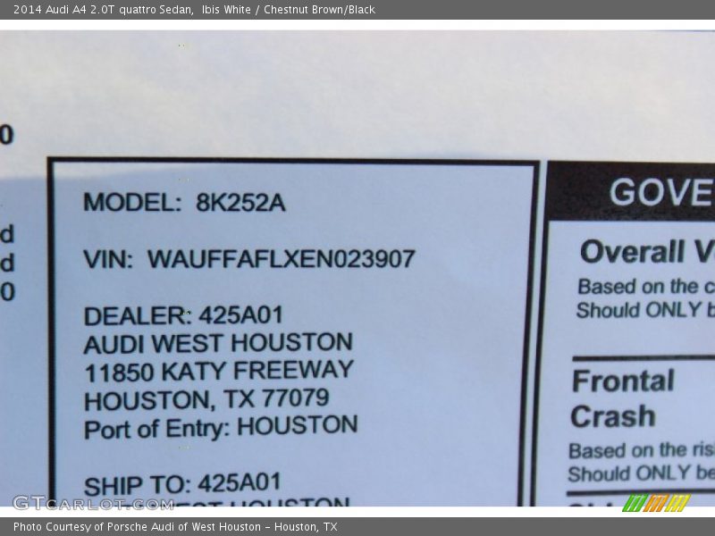 Ibis White / Chestnut Brown/Black 2014 Audi A4 2.0T quattro Sedan
