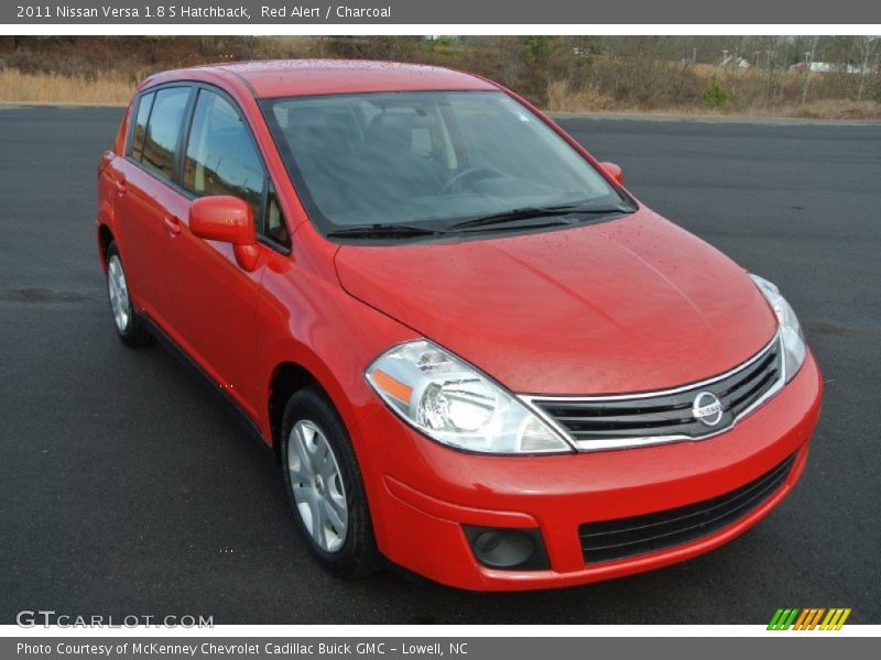 Red Alert / Charcoal 2011 Nissan Versa 1.8 S Hatchback