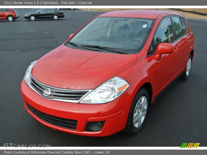 Red Alert / Charcoal 2011 Nissan Versa 1.8 S Hatchback