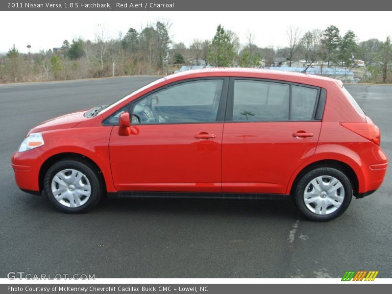 Red Alert / Charcoal 2011 Nissan Versa 1.8 S Hatchback