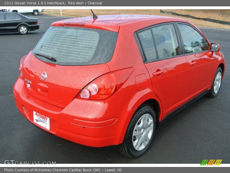 Red Alert / Charcoal 2011 Nissan Versa 1.8 S Hatchback