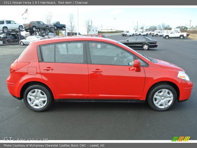 Red Alert / Charcoal 2011 Nissan Versa 1.8 S Hatchback