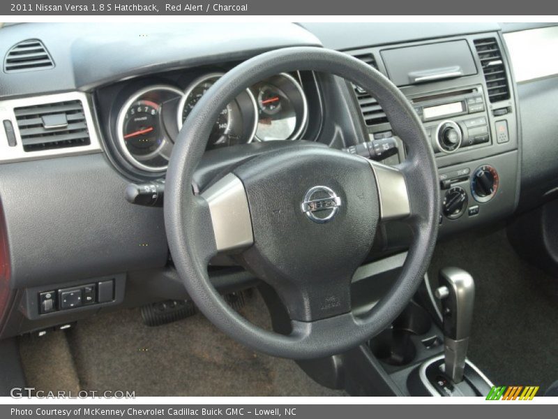 Red Alert / Charcoal 2011 Nissan Versa 1.8 S Hatchback