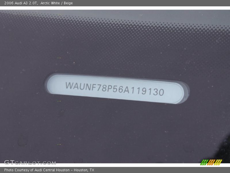 Arctic White / Beige 2006 Audi A3 2.0T