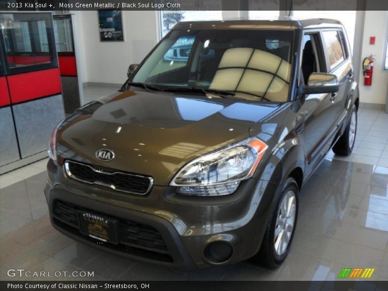 Moss Green Metallic / Black Soul Logo Cloth 2013 Kia Soul +
