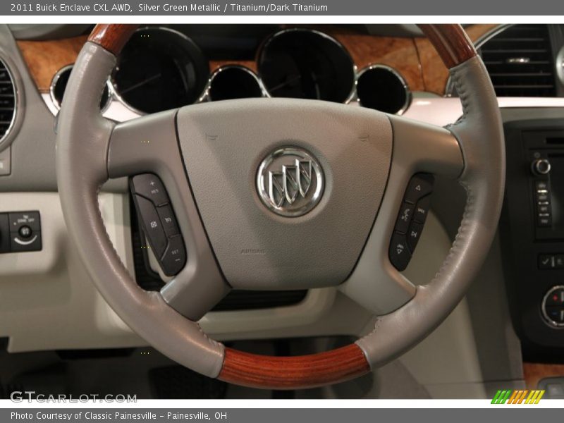 Silver Green Metallic / Titanium/Dark Titanium 2011 Buick Enclave CXL AWD