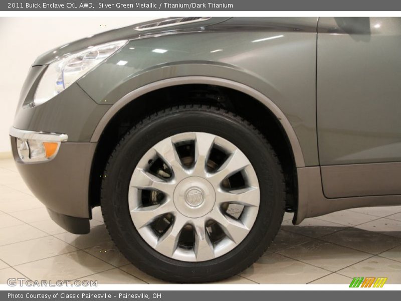 Silver Green Metallic / Titanium/Dark Titanium 2011 Buick Enclave CXL AWD