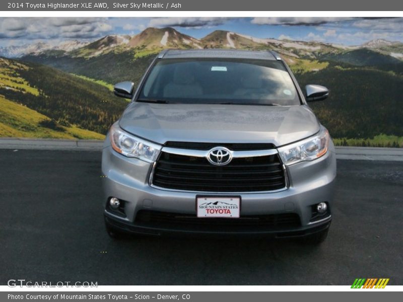 Silver Sky Metallic / Ash 2014 Toyota Highlander XLE AWD