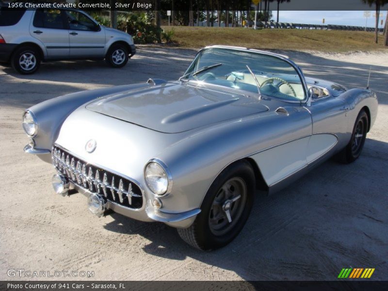 Silver / Beige 1956 Chevrolet Corvette Convertible