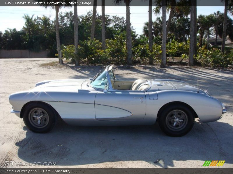 Silver / Beige 1956 Chevrolet Corvette Convertible