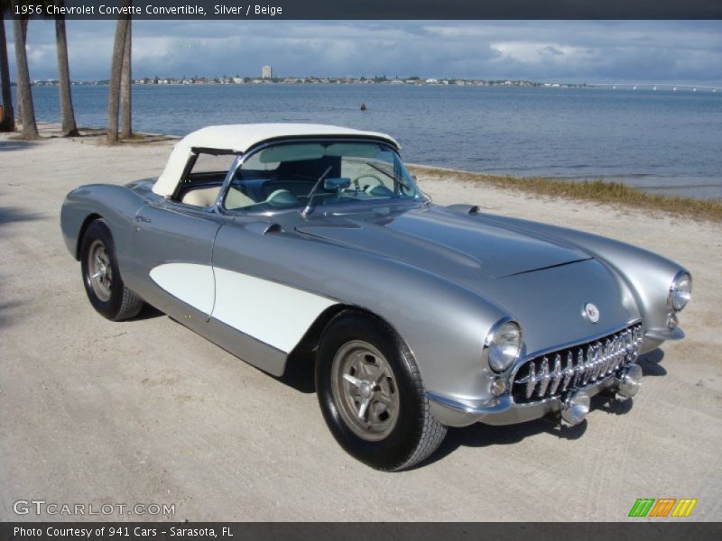 Silver / Beige 1956 Chevrolet Corvette Convertible