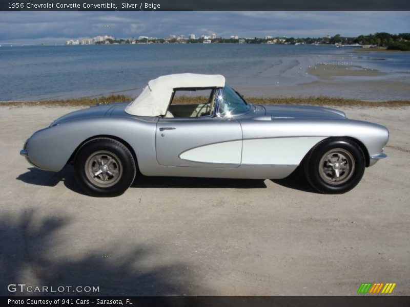 Silver / Beige 1956 Chevrolet Corvette Convertible