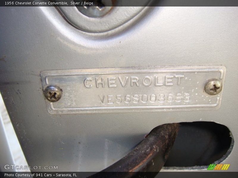 Silver / Beige 1956 Chevrolet Corvette Convertible