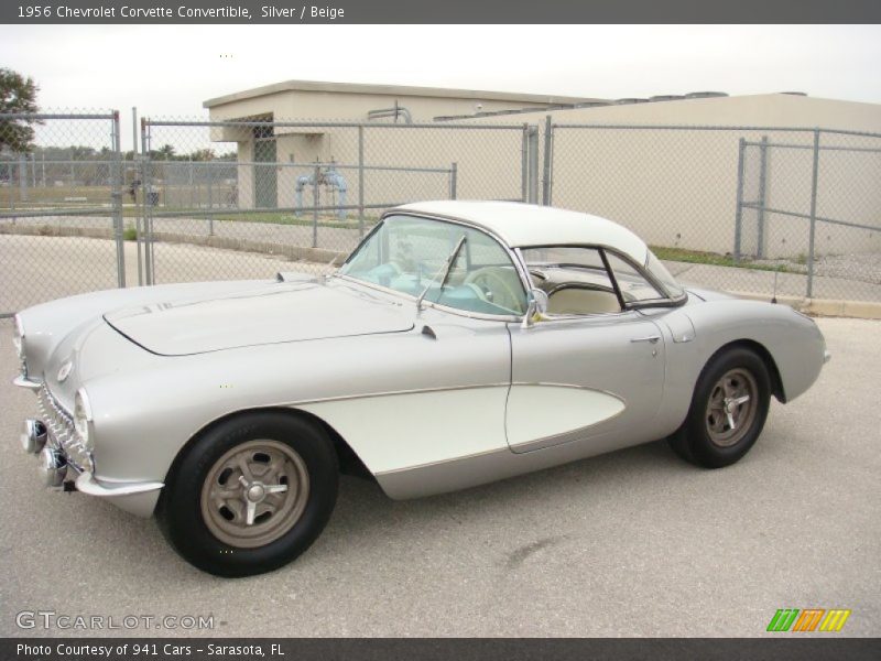 Silver / Beige 1956 Chevrolet Corvette Convertible