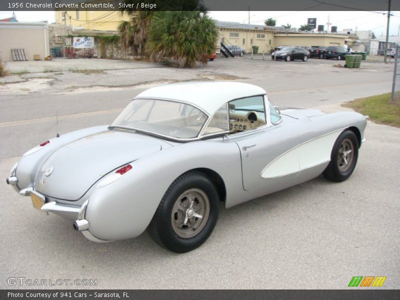 Silver / Beige 1956 Chevrolet Corvette Convertible