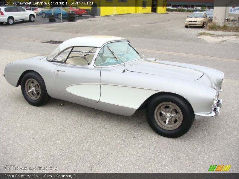 Silver / Beige 1956 Chevrolet Corvette Convertible