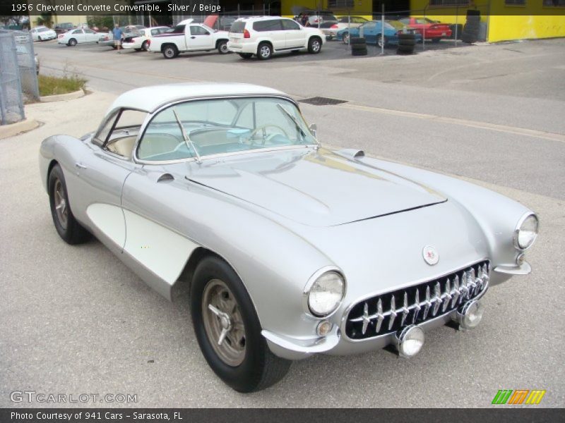 Silver / Beige 1956 Chevrolet Corvette Convertible