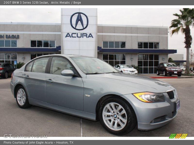 Arctic Metallic / Beige 2007 BMW 3 Series 328i Sedan