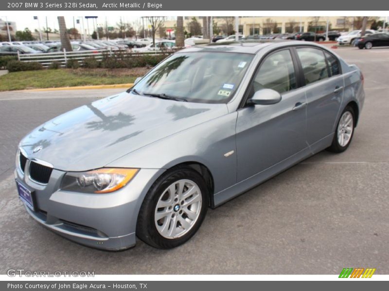 Arctic Metallic / Beige 2007 BMW 3 Series 328i Sedan