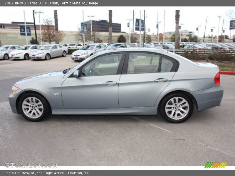 Arctic Metallic / Beige 2007 BMW 3 Series 328i Sedan