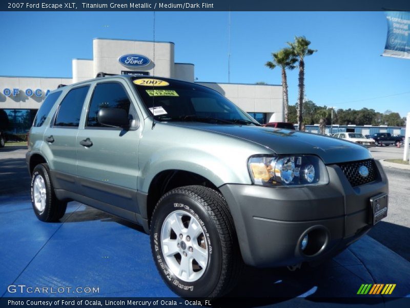 Titanium Green Metallic / Medium/Dark Flint 2007 Ford Escape XLT