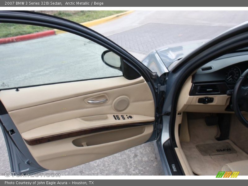 Arctic Metallic / Beige 2007 BMW 3 Series 328i Sedan