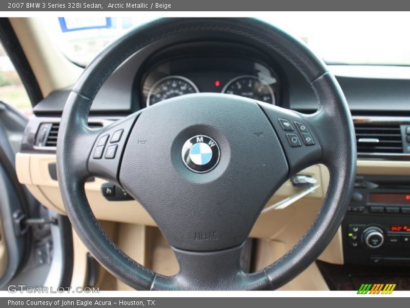 Arctic Metallic / Beige 2007 BMW 3 Series 328i Sedan