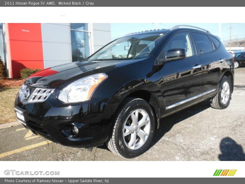 Wicked Black / Gray 2011 Nissan Rogue SV AWD